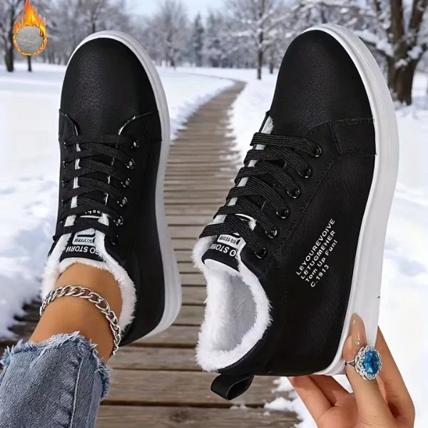 PlushStep™ | Comfortable Fleece-Lined Lace-Up Trainers