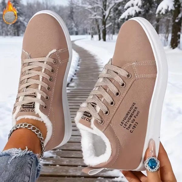 PlushStep™ | Comfortable Fleece-Lined Lace-Up Trainers