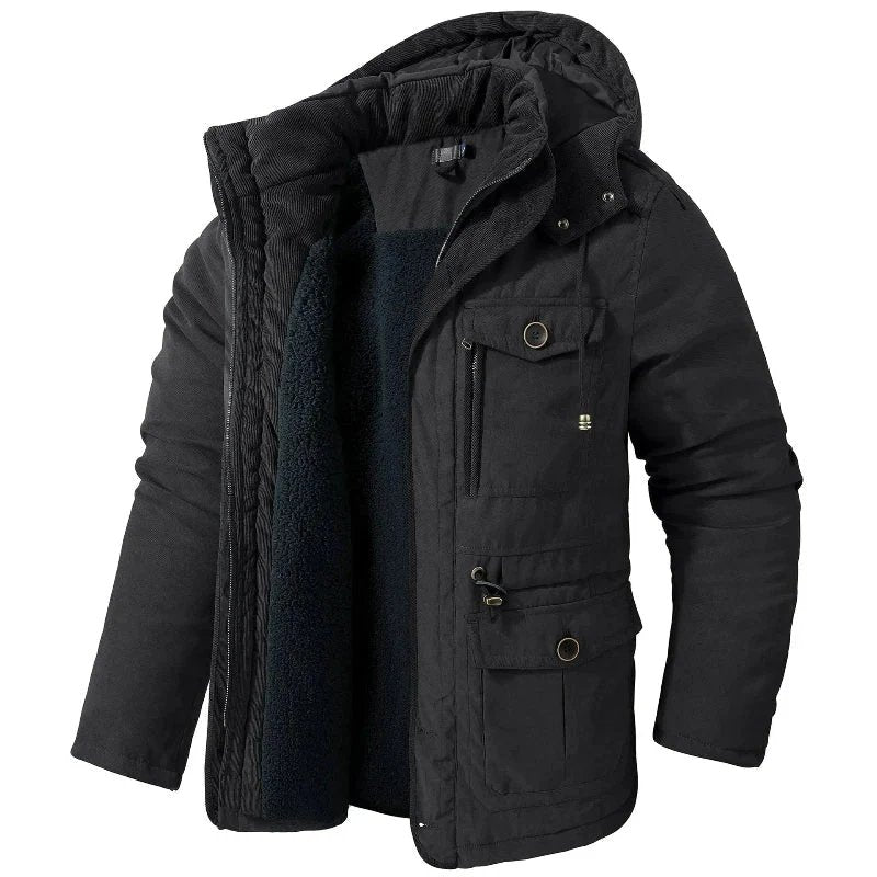 Gustav™ | Fleece-Lined Hooded Cargo Winter Parka