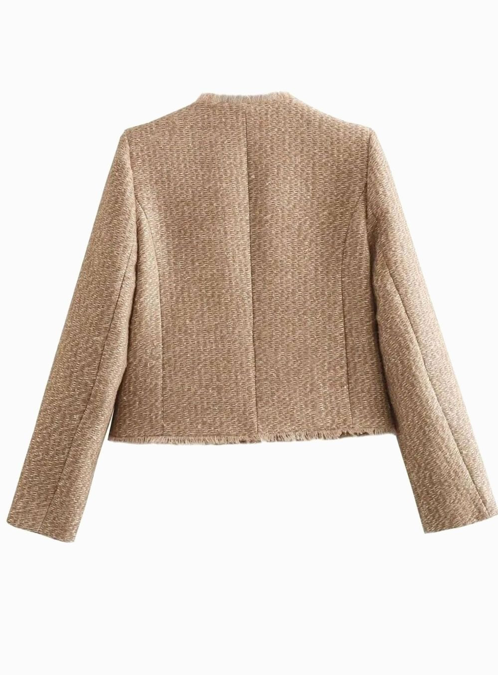 Helen | Refined Cropped Jacket with Decorative Buttons